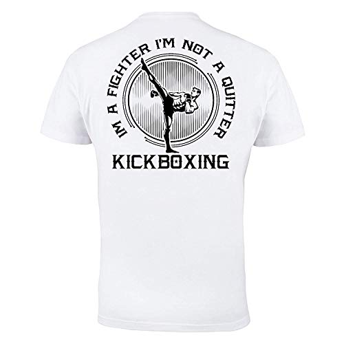 Rule Out Camiseta Prenda De Lucha Kickboxing. A Way Of Life I'm Un Luchador I'm Not a Quitter. Gimnasio Entrenamiento MMA Ropa Casual - Blanco, Large