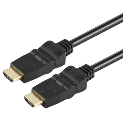 Ligawo 6541704 High Speed HDMI Kabel mit Ethernet (2x winkelbar, 90 Grad beidseitig, 3 m)