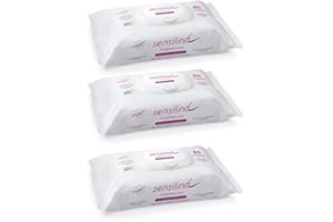 Sensilind Feuchtpflegetücher Sensitive | 3er Pack (3 x 80 Stück) | Feuchttücher Babytücher Abschminktücher Reinigungstücher | Wiederverschließbar im Spenderpack mit Klickverschluß