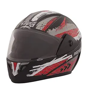 Sepia ABS Premium Rider Full Face Graphic Helmet (Black and Red, Medium)