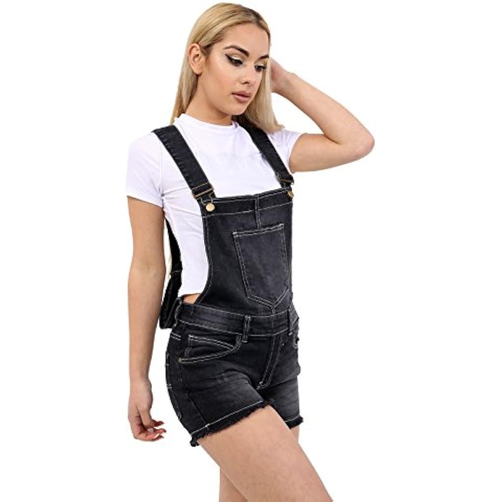 denim dungaree shorts ladies