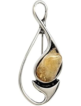Natürliche Citrin Stein Schleife Brosche/Pin