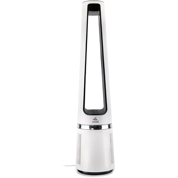 evvoli Bladeless Pure Cool Fan u0026 Air purifier with True HEPA Filter And  Remote Controlled, Large Size, 12 Speed, Removes Allergens, Pollutants,  Dust, Mold, VOCs, night light, Low Noise.: Buy Online at