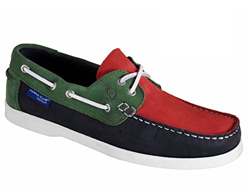 Ladies Quayside Alderney Quality Leather Deck Shoes Navy Red Green UK 6