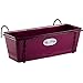 Produktbild Blumenkasten inklusive Wasserspeicher Metallaufhängung und Klammer 50x18x16 cm Weinrot • Balkonkasten Blumentopf Pflanztopf Pflanzkasten Blumenkübel