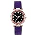 Produktbild Giologre Uhren Damen, Geflochten Armbanduhren Günstige Uhren Wasserdicht Casual Strass Rivet Kette Runde Quarz Analog Armband Armbanduhr für Frauen Teenages Mädchen Geburtstag Geschenk (Lila)