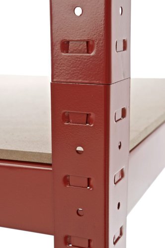 CLP Schwerlastregal, Metall, verzinkt, Tragkraft 875 kg, 5 Böden, Lagerregal Farbe + HÖHE wählbar rot, 180 x 90 x 45 cm - 8