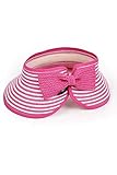 Children Babies Girls Stripe Pattern Outdoor Traveling Folding Summer Large Brimmed Beach Sun Hat Visor Hat Cap Rose
