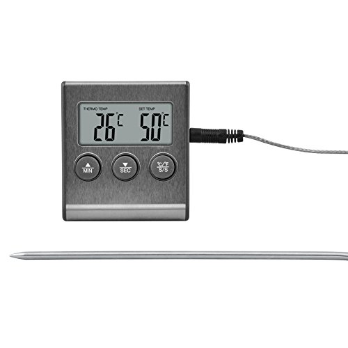 Digital Backofen - Thermometer mit Einstich Fühler Temperaturbeständig bis 250 C . Alarm und Timer Funktion