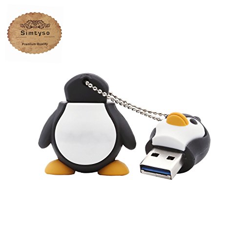 Simtyso niedlich Pinguin USB Stick 16GB Speicherstick 2.0 mit Schlüsselanhänger für Kinder Geschenk Schwarz(16g,Der Pinguin) - 2