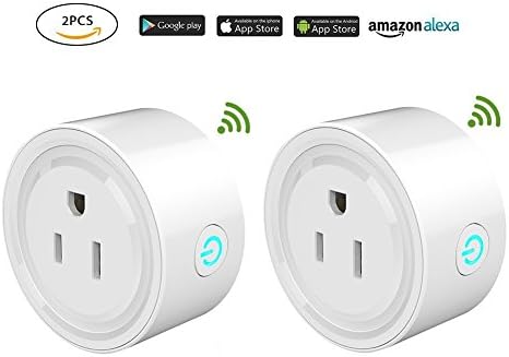 WiFi Smart Plug Mini Wireless Plug Outlet Remote Voice Control Intelligent Socket with Timing Function Home Switch Compatible with Alexa Anytime UK Plug (2 Pack)