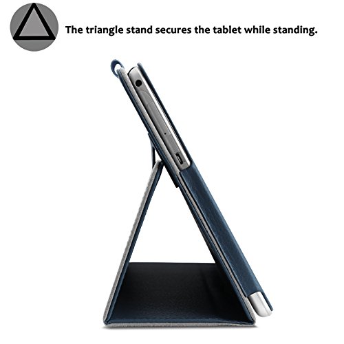 Huawei MediaPad T3 10 Hülle Case, Infiland Slim Fit Folio PU-lederne dünne Kunstleder Schutzhülle Cover Tasche für Huawei MediaPad T3 10 Tablet(Dunkleblau) - 6