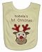 Christmas Reindeer Applique Personalise Bib. (White)