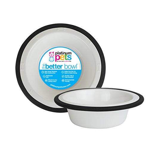 Preisvergleich Produktbild Platinum Pets Kaffeebereiter Edelstahl Schale mit breitem Rand, weiß