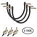 Produktbild BIEE Patch-Kabel für Gitarre Winkel, Instrumentenkabel 30 cm 1/4 für Pedale, Effekte, 3 Stück