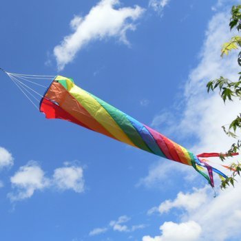 Windsack – Windturbine 90 RAINBOW – UV-beständig und wetterfest – Ø20cm, Länge: 90cm – inkl. Kugellagerwirbelclip - 2