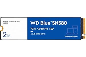 WD Blue SN580 2TB SSD, NVMe SSD, M.2 2280, PCIe Gen3, up to 4150 MB/s read speeds, nCache 4.0 Technology Includes Acronis True Image for Western Digital
