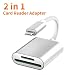 Produktbild Rocketek SD Kartenleser, TF und SD Kartenleser Adapter mit zwei Steckplätzen, 2 in 1 Kartenleser für Beleuchtung, Trail Game Kamera Viewer Kompatibel mit iPhone / iPad, Plug and Play Aluminium