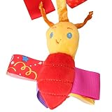 Lalang Baby Plüschtiere, Kleinkindspielzeug,Beschwichtigen Schlaf Spielzeug,Kinderwagen, der Spielzeugauto-Drehmaschine hängenden Baby Rasseln, Farbige Insekt - 4