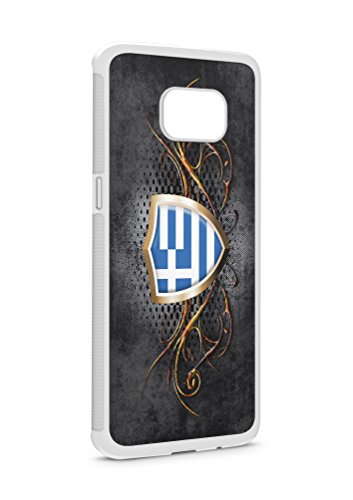 Samsung Galaxy S7 Griechenland Athen V2 SILIKON Flipcase Tasche Hülle Case Cover Schutz Handy WEISS