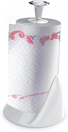 Biesse Casa Paper Holder, with roll, White and Chrome, 17x17x31.5 cm