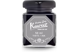 Kaweco Barattolo di inchiostro da 50 ml, grigio fumo, grigio fumo, vegano, solubile in acqua, sostenibile, per calligrafia lettering