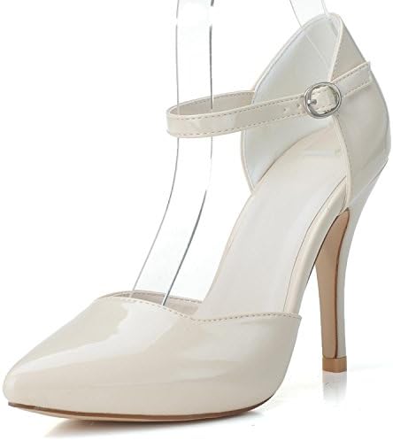 Elobaby Women's Wedding Office Shoes PU New 0255-26 Closed Toe Prom, Champagne, 38