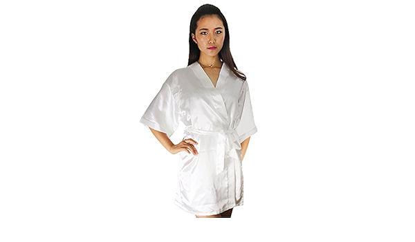 white satin robe
