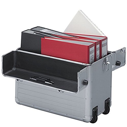 Pilotenkoffer Pilotentrolley XXL Aluminium Silber Alu mit Rollen 50 cm XXL Extra Gro  