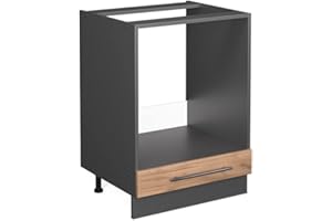 Vicco mobile per forno da incasso Fame-Line, Quercia dorata/Antracite, 60 cm senza piano di lavoro