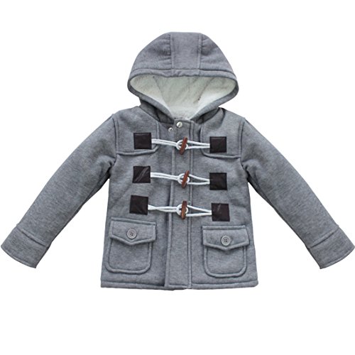 iiniim Baby Boys Winter Hooded Jacket Outwear Coat Clothes Outfit Costumes Grey 1-2 Years
