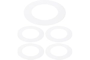 PATIKIL 2.8" ID 4.5" OD Plastic Trim Ring, 5 Pcs Ceiling Light Goof Rings Matte Circular Light Cover Lighting Fixture for Ceiling Wall Recessed Can Downlights, Translucent Matte White