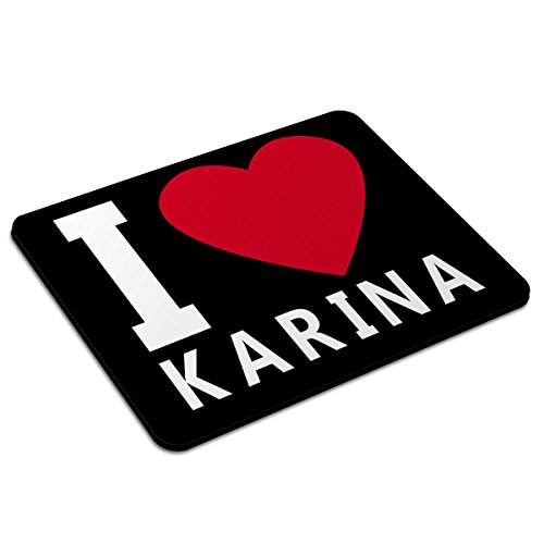 Mousepad mit Namen Karina personalisiert - Motiv I Love - Namensmousepad, personalisiertes Mauspad, Gaming-Pad, Maus-Unterlage, Mausmatte