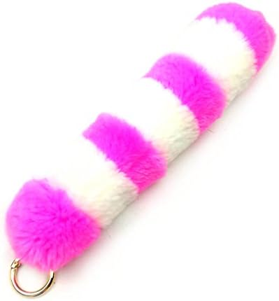 Rex Rabbit Tail Tail Pendant Fox Squirrel Tattoo Tail Jewelry Tail Pendant cosplay Toy Key Ring Tote Bag Backpack Accessories Charm Charm Handmade Fur Toy (Pink)
