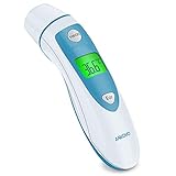 ANKOVO Thermometer for Fever - Medical Digital Infrared Temporal Forehead and Ear Thermometer Suitable for Baby Kids and Adults - Accurate Instant Reading with LCD Display and Fever Alarm