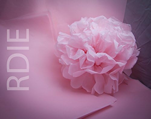 Kit for making 6 pom poms either 38 cm, 48 Sheets of Silk Paper-Light Pink