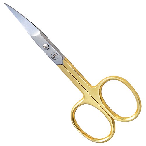K-Pro Tijera para Uñas y manicura Profesional - Curva - Unisex - Acero inoxidable (Oro)