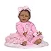 Price comparison product image NPK Collection Realistic Reborn Baby Dolls African American 22inch 55cm Black Girl Doll Kids Education Playing Doll Collectible Toy