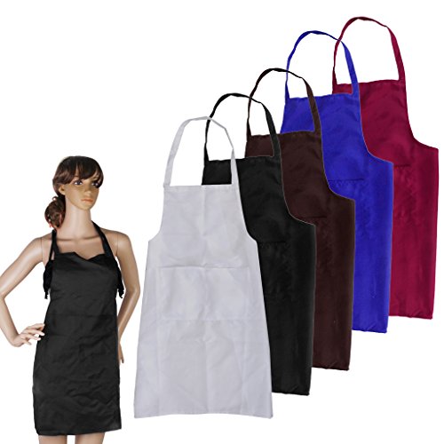 Schürze Kochschürze Latzschürze Arbeitskleidung 73cm x 62cm – Weiß - 4