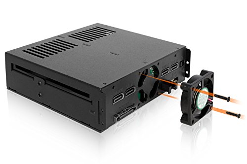 Wechselrahmen für 4x 2,5 Zoll (6,4cm) SATA/SAS SSD/HDD in 1x 5,25 Zoll (13,3cm) – Icy Dock ExpressCage MB324SP-B - 4