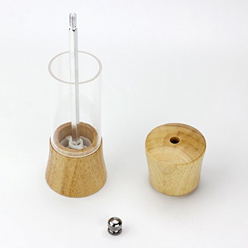 Pfeffermühlen, RuiyiF 6 zoll Eichen-Holz Acryl Küche Pfeffermühle Manuelle Salz-Gewürz Mühle - 2