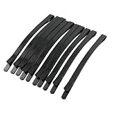 Women 65mm Black Metal Bobby Grips Pin Hair Clips 10 Pcs