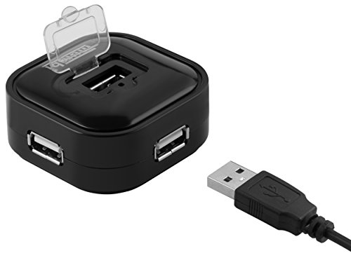 mumbi USB HUB 4 Port magnetisch - USB 2.0 Verteiler - Bus powered - ohne Netzteil - Plug & Play - Windows 2000 XP Vista 7 Mac Os