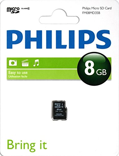 Philips FM08MP35B/10 Class 4 8GB microSD-Speicherkarte inkl. Adapter