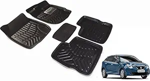 Auto Hub 3D Car Foot Mats Compatible for Maruti Suzuki Baleno (Model : 2015-2019) - Black