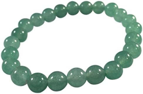 Ah! JewelleryVilda Jewellery Green AVENTURINE Bead Bracelet 8mm Round Gemstones on Elastic : 7 inches, Classic and Elegant Everyday Bracelet for Women