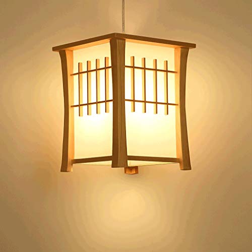 Preisvergleich Produktbild WHKFD Massivholz-Leuchter im japanischen Stil, einfache und kreative Energiesparlampe, Nachahmung-Pergament-Bildschirm aus PVC, E27 (Form: A),A