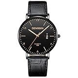 Hunpta@ Uhren, Armbanduhr Watch Luxuxquarz Sport Militär Edelstahl Dial Lederarmband Armbanduhr