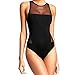 Price comparison product image Women Swimwear Black New Sexy Gauze Elastic Beachwear One Piece Swimsuit Backless Bathing Suit (L, Black)