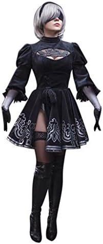 YMCOS Women Sexy 2b Cosplay Dress Costumes Black Custom Made